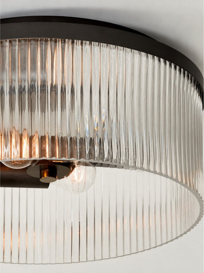 Geribbelde Glazen Plafondlamp Modern Laagbouw Ontwerp Slaapkamer Woonkamer Gang