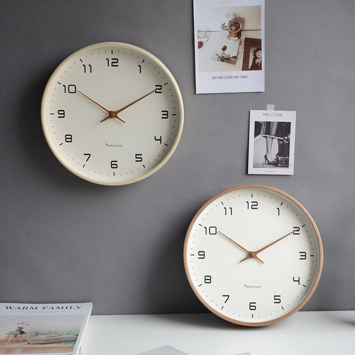 Vierkante Wandklok Massief Hout 25cm of 30cm Bruin Crème Scandinavisch Design voor Woonkamer Slaapkamer Kantoor Stille Uurwerk Natuurlijke Woondecoratie