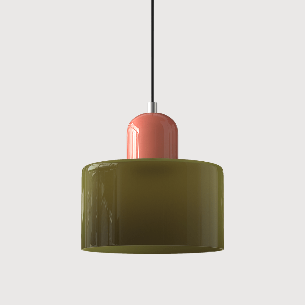 Glazen Hanglamp Bauhaus-Stijl Handgeweven Afwerking Eetkamer Woonkamer