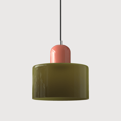 Glazen Hanglamp Bauhaus-Stijl Handgeweven Afwerking Eetkamer Woonkamer