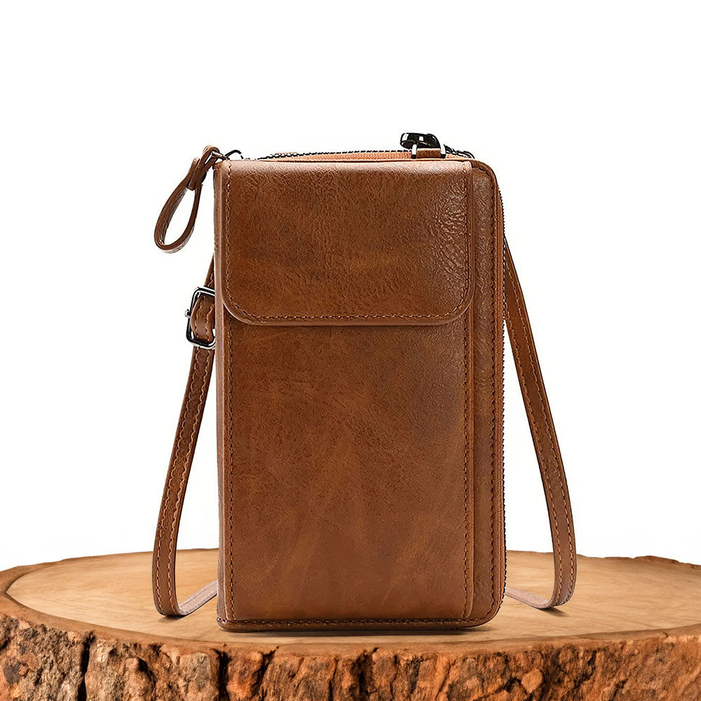 Compacte Leren Schoudertas Dames Crossbody Minimalistische Handtas Verstelbare Draagband Dagelijks Gebruik