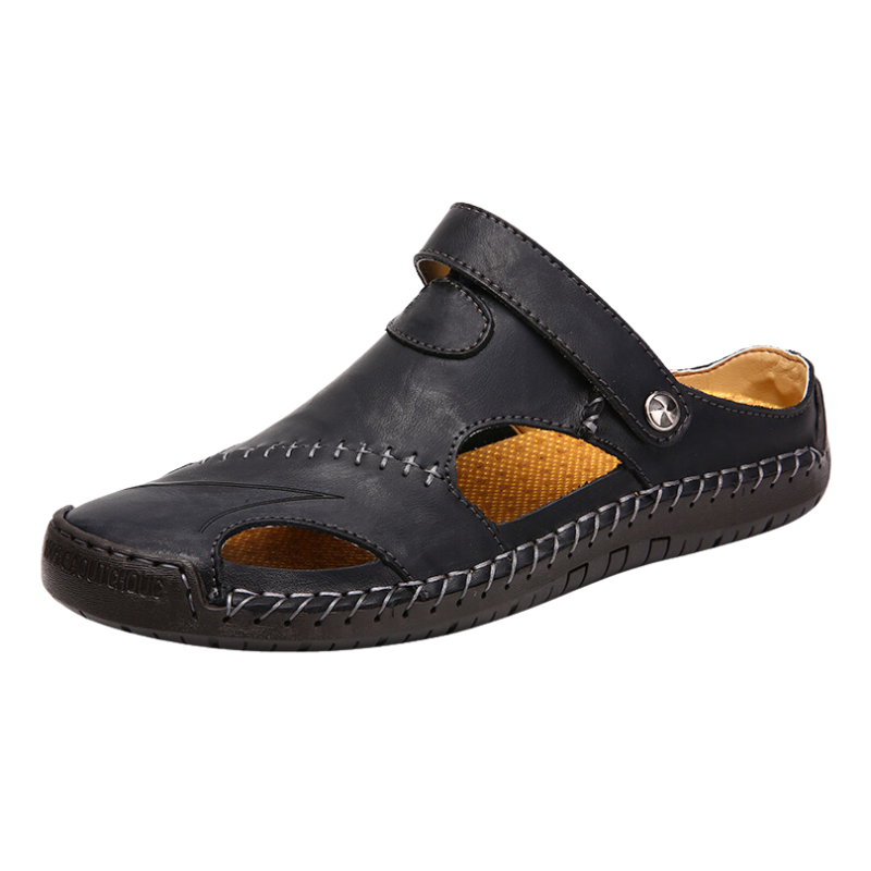 Orthopedische Heren Lederen Sandalen – Comfortabel Zomerse Slippers met Antislip Zool Casual Pantoffels