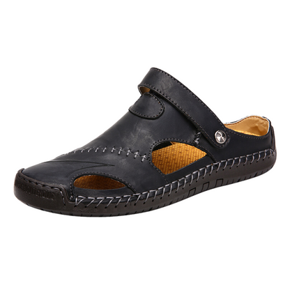 Orthopedische Heren Lederen Sandalen – Comfortabel Zomerse Slippers met Antislip Zool Casual Pantoffels