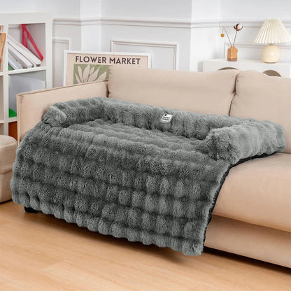 Pluche Hondenmand Sofa Beschermer Huisdiermat Antislip Bodem Wasbaar Comfort Rustplek – Grijs Koffie Tie-Dye