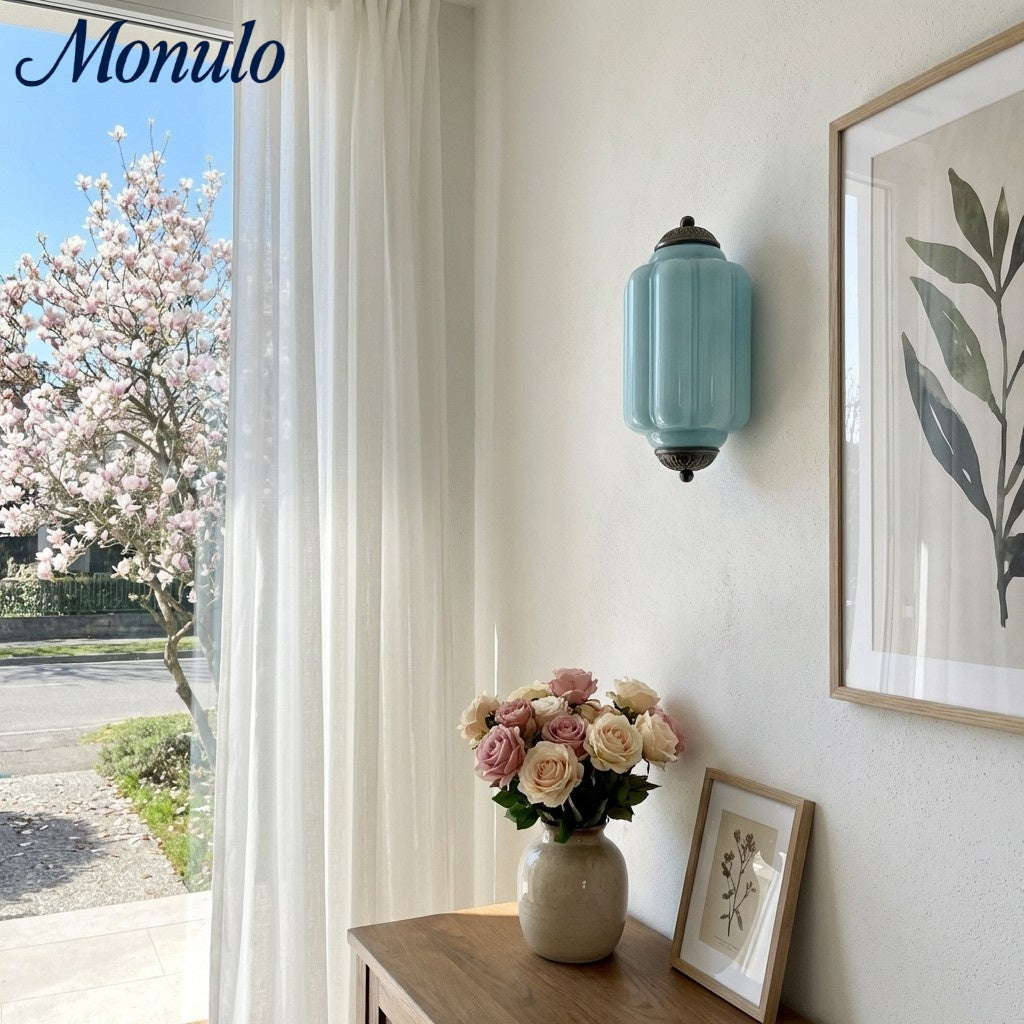 Eloise Vintage Scalloped Milk Glass Wall Sconce - Modern Accent Lighting for Bathroom and Bedroom