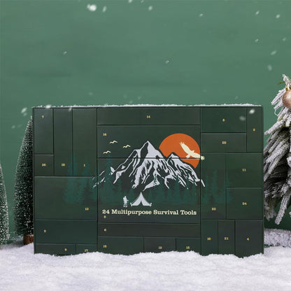 Outdoor Survival Adventskalender 24 Dagen – Compleet Overlevingsset met Gadgets en Gereedschap voor Avonturiers