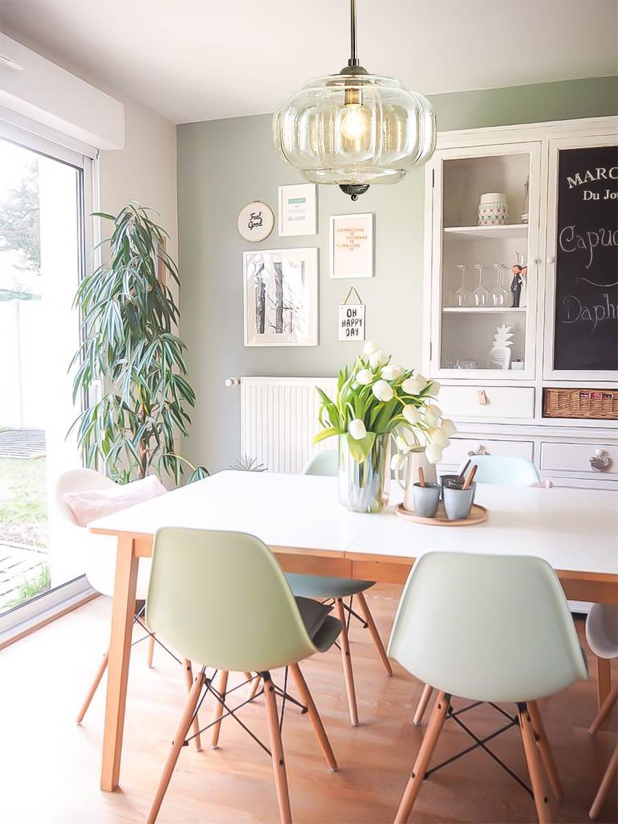 Vintage Melkglas Plafondlamp Geschulpt Rand Wit Roze Groen Blauw Helder Mat Glas Semi-Flush Hanglamp Messing Zwart Finish