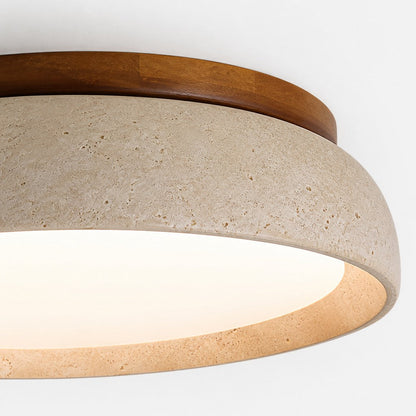 Plafondlamp Natuursteen Travertijn Beige ∅30 en ∅43 cm Warm Wit Licht Hal Overloop Woonkamer