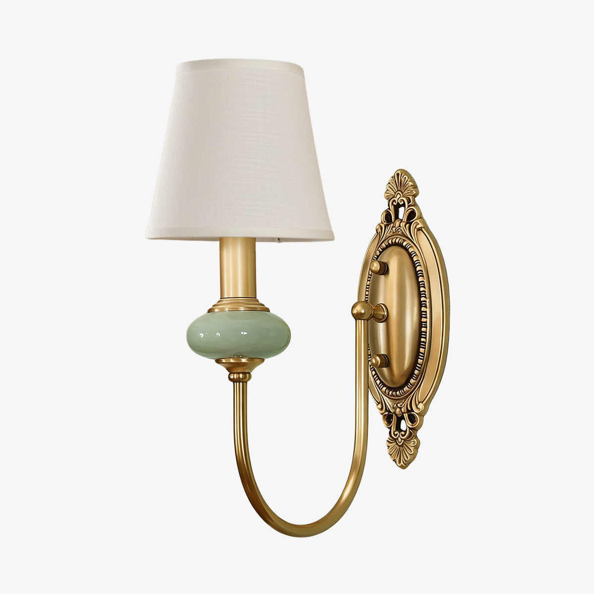 Keramische wandlamp met stoffen kap - 1 of 2 lichtpunten - E27 - diverse kleuren & stijlen