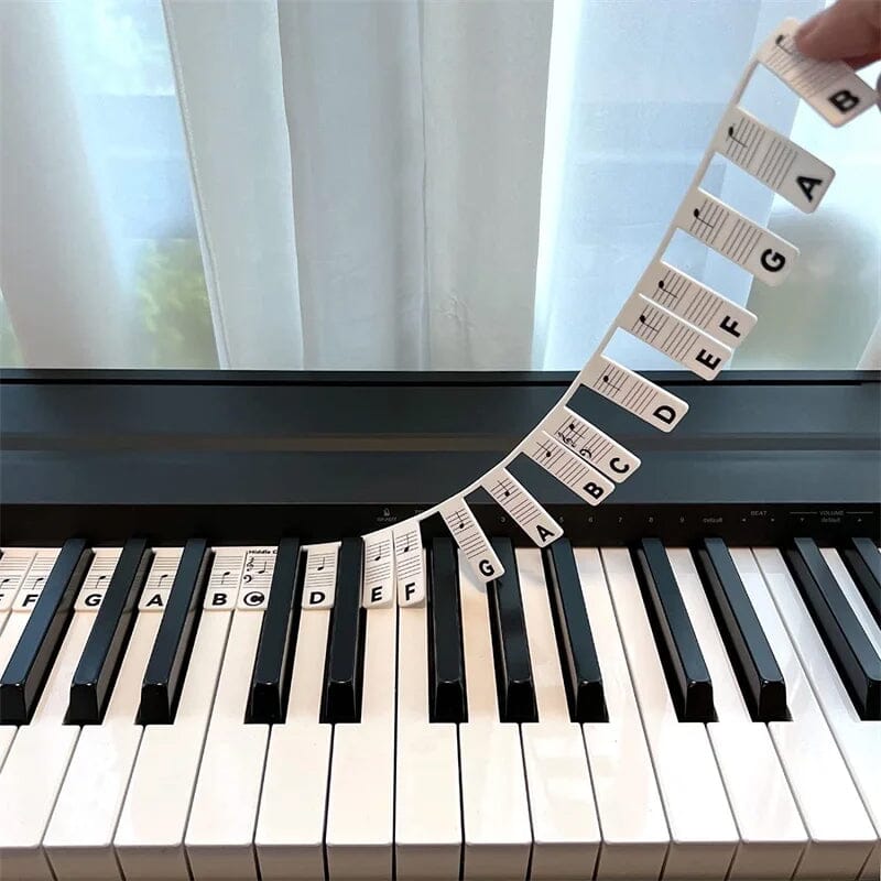 Verwijderbare Piano Toetslabels — Siliconen Nootlabels voor 88 Toetsen — Leerhulp voor Beginners