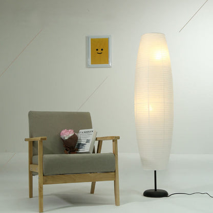 Vloerlamp Rijstpapier Zuil 2xE14 137cm Woonkamer Slaapkamer Scandinavisch Staande Lamp Wit Papieren Kap Sfeerverlichting