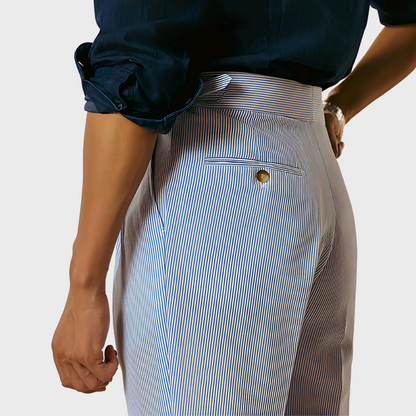 Mannen Shorts Met Riem Streepjes Print Korte Broek