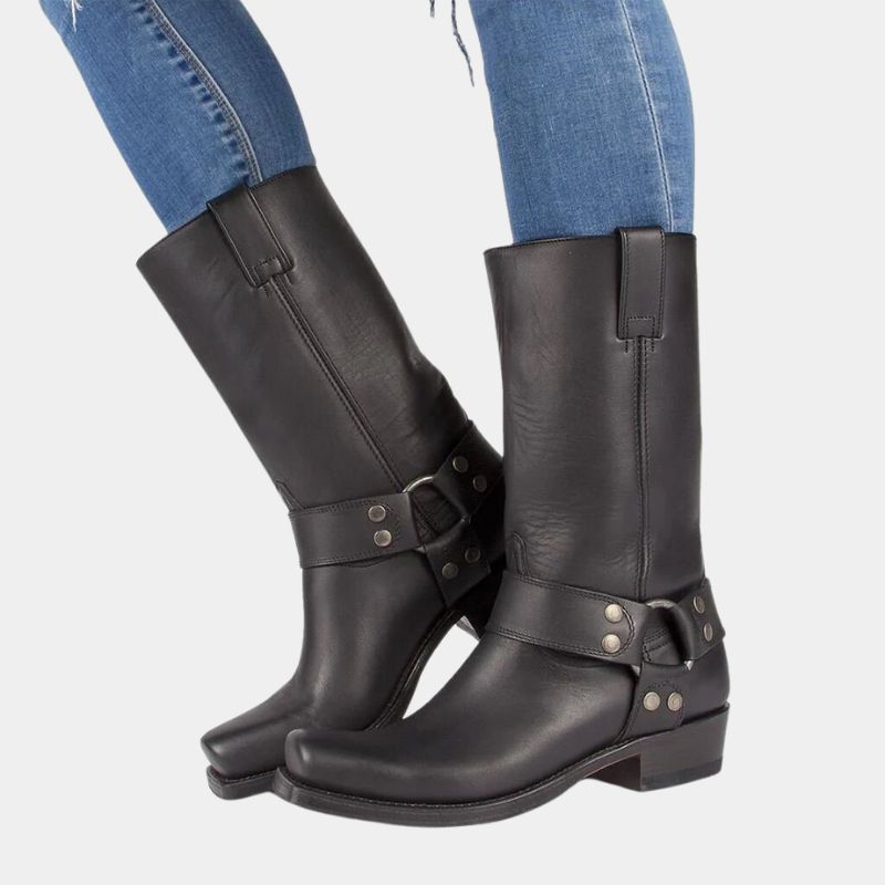 Leren Cowboylaarzen Vintage Stijl Bruin