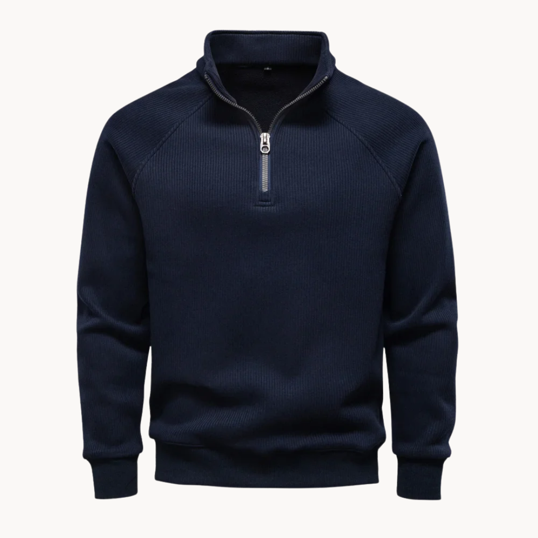 Heren Trui Katoenmix Quarter-Zip Casual Fit