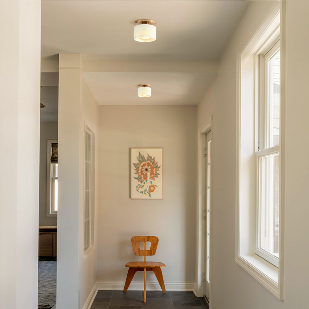 Keramische Plafondlamp Scandinavisch Design met Halfrond Porselein Kap