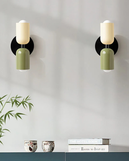 Wandlamp Dubbele Ronde Kap Zwart Frame Warm Sfeerlicht Slaapkamer Woonkamer Gang Minimalistische Wandverlichting Modern Japandi Scandinavisch Interieur