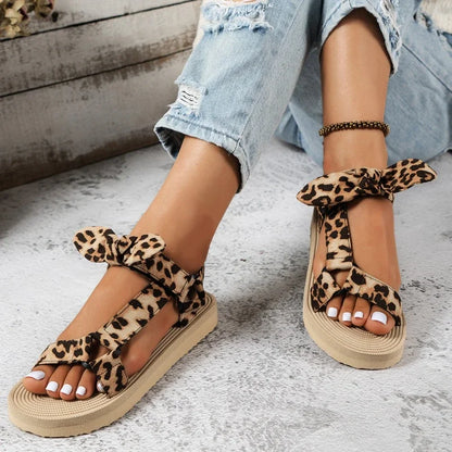 Luipaardprint Sandalen Dames Leer Zomer Schoenen