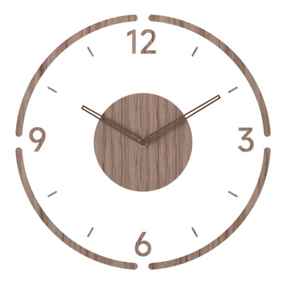 Wandklok Acryl & Hout Ø30 cm – Stille uurwerk moderne tijdsweergave scandinavische stijl woonkamer keuken kantoor