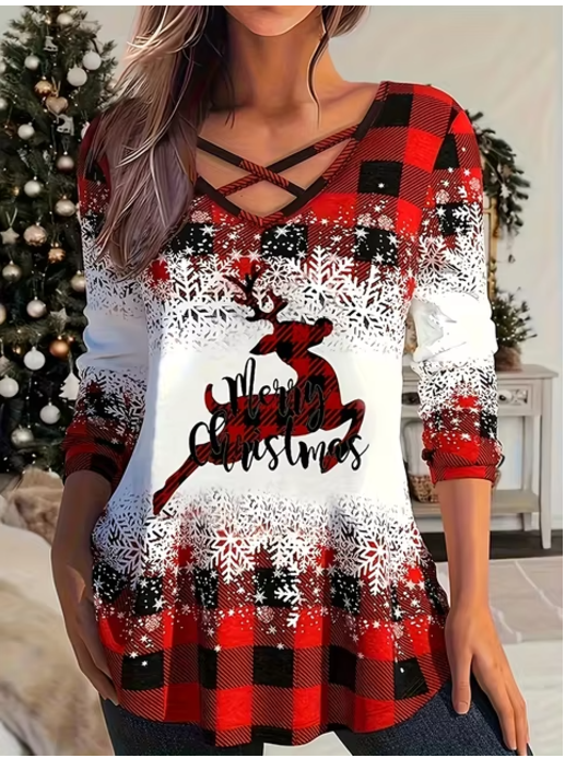 Kersttrui Lucia Top met Feestelijke Glitter - StudioMarella