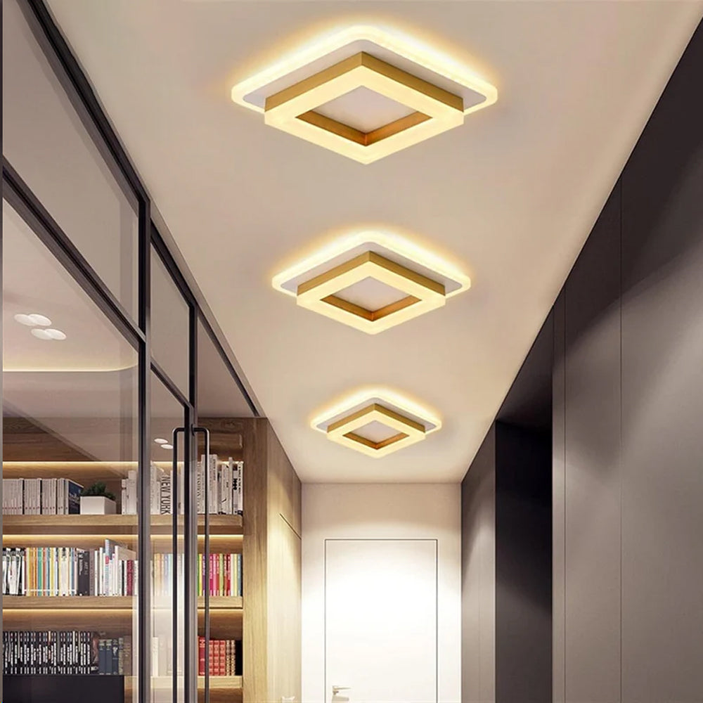Plafondlamp Vierkant LED Modern Metaal En Acryl Flush Mount Design