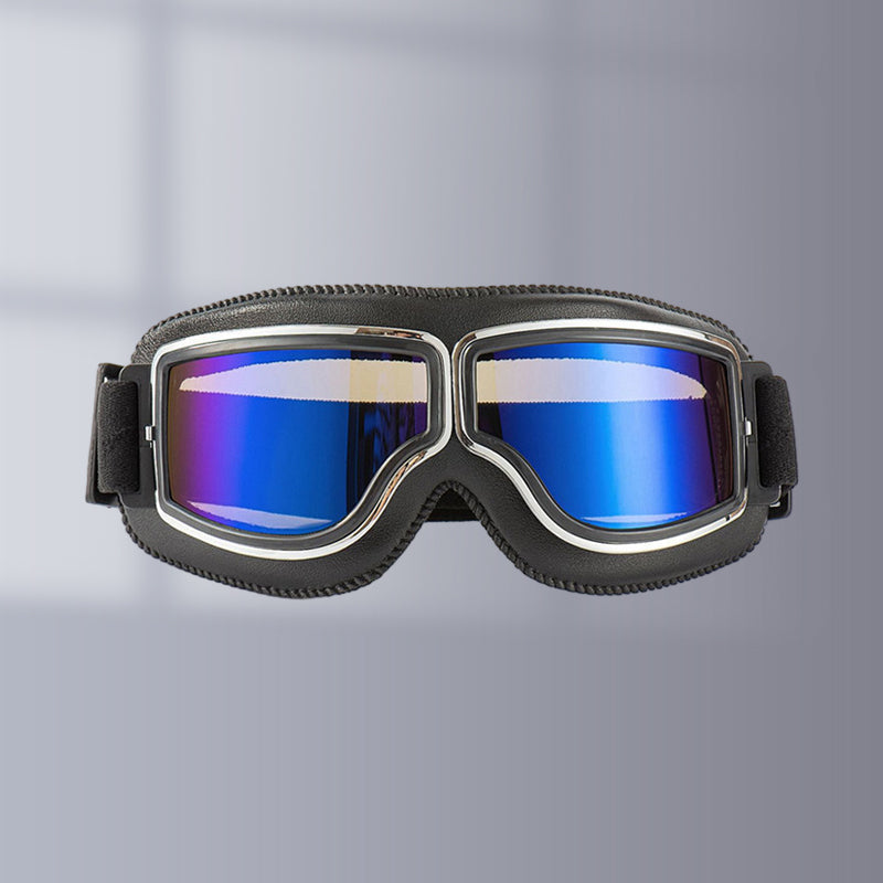 Retro Motorgoggles met Beschermglazen en Verstelbare Band