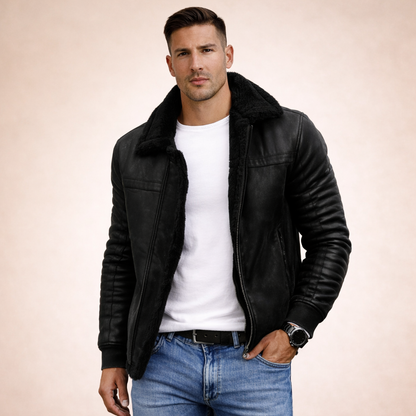 Bomberjack voor Heren Vintage Leren Jas Warm