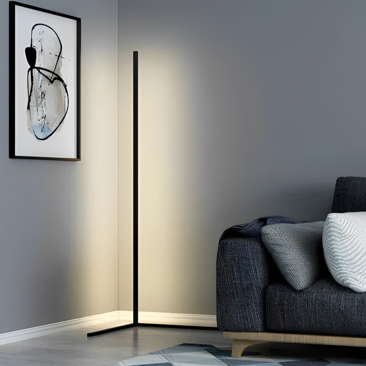 Vloerlamp LED Dimbaar Afstandsbediening 142cm Aluminium Minimalistisch Woonkamer Slaapkamer