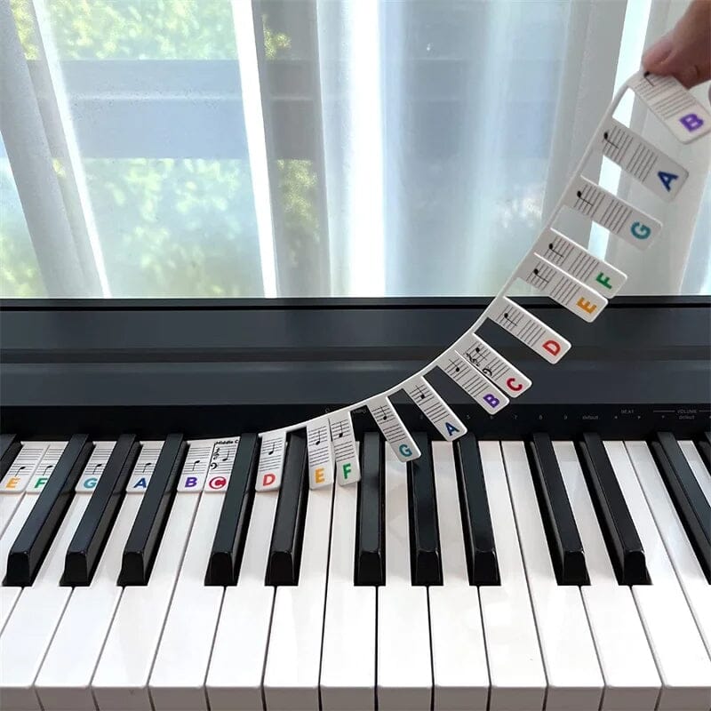 Verwijderbare Piano Toetslabels — Siliconen Nootlabels voor 88 Toetsen — Leerhulp voor Beginners