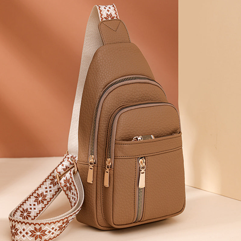 Casuele Schouder tas met Ritsluiting
