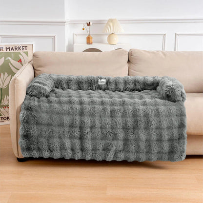 Pluche Hondenmand Sofa Beschermer Huisdiermat Antislip Bodem Wasbaar Comfort Rustplek – Grijs Koffie Tie-Dye