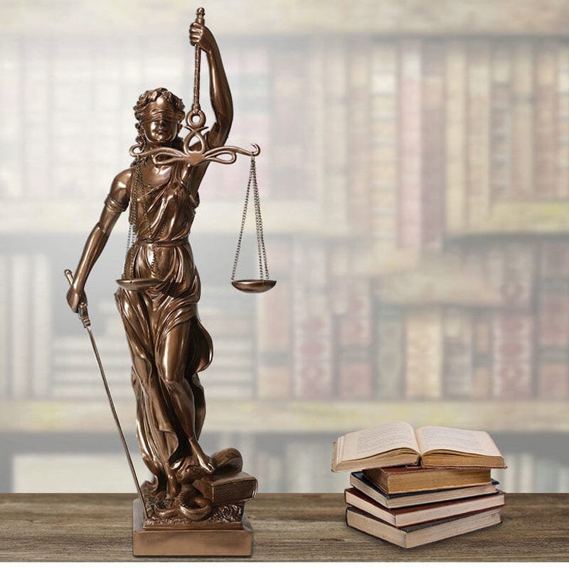 Beeld Godin van Justitia Hars Decoratief Sculptuur Advocaat Kantoor 30cm