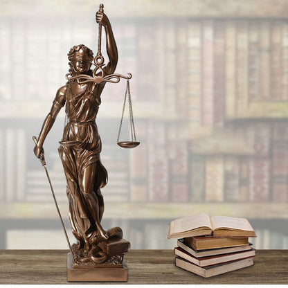 Beeld Godin van Justitia Hars Decoratief Sculptuur Advocaat Kantoor 30cm
