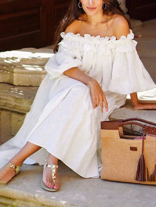 Elegante Maxi Jurk Off-Shoulder Lange Avondjurk - StudioMarella
