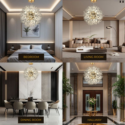 Moderne Kristallen Paardenbloem Kroonluchter Met G9 LED En Luxe Metaal Afwerking