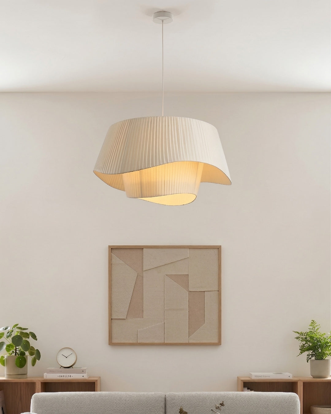 Moderne Tyvek Hanglamp Rond Design Warm Wit Dimbaar Woonkamer Eetkamer Slaapkamer Decoratieve Plafondverlichting