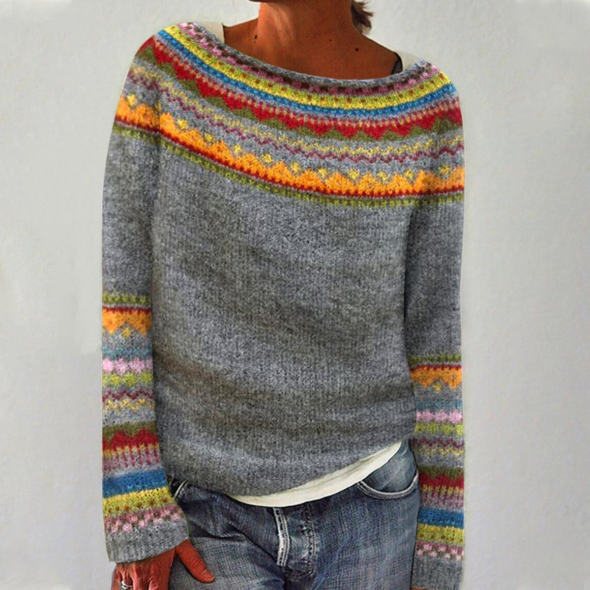 Retro Sweater Gebreid Vintage Stijl - StudioMarella