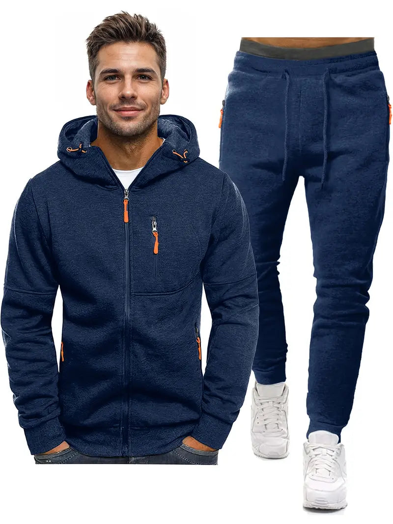 Heren Trainingspak 2-Delig - Sportieve Jogging Outfit met Lange Mouwen - StudioMarella