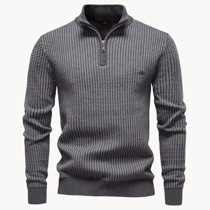 Herensweater Kwart Rits Textuur Trui - StudioMarella