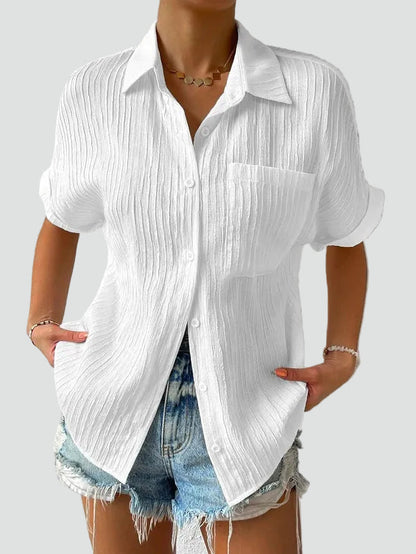 Dames Blouse Losse Pasvorm met Borstzak en Vrouwelijke Stijl - StudioMarella