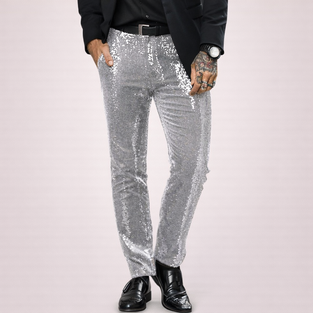Glamoureuze Pailletten Broek Stijlvol Goud en Zilver