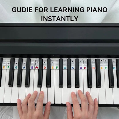 Siliconen Notenlabels voor Piano of Keyboard 88-Toetsen Verwijderbare Notenstickers met Dubbele Notenbalk voor Beginners en Kinderen