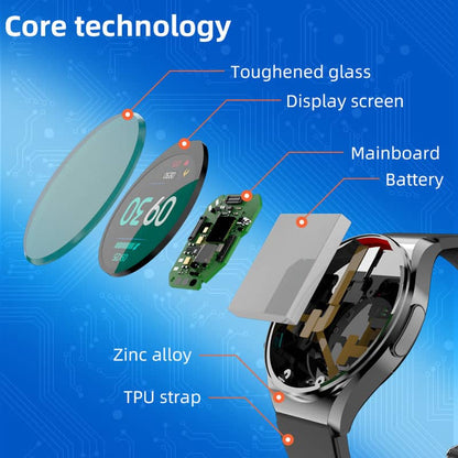 Smartwatch met Hartslagmeting en Bloedsuikermonitoring Digitaal Horloge Zwart Gezondheidshorloge Sporthorloge