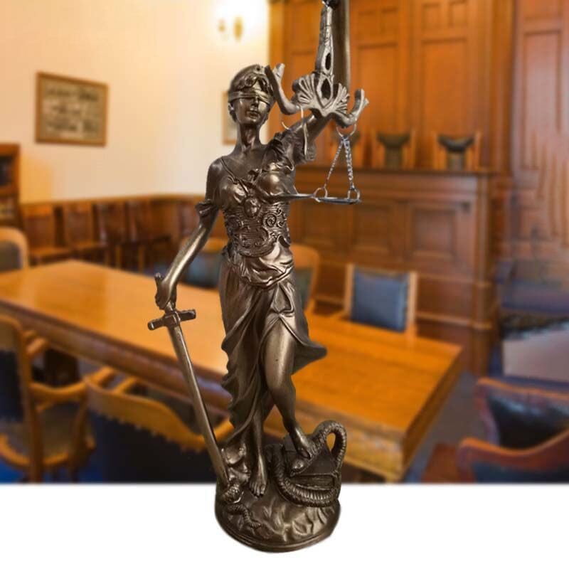 Beeld Godin van Justitia Hars Decoratief Sculptuur Advocaat Kantoor 30cm