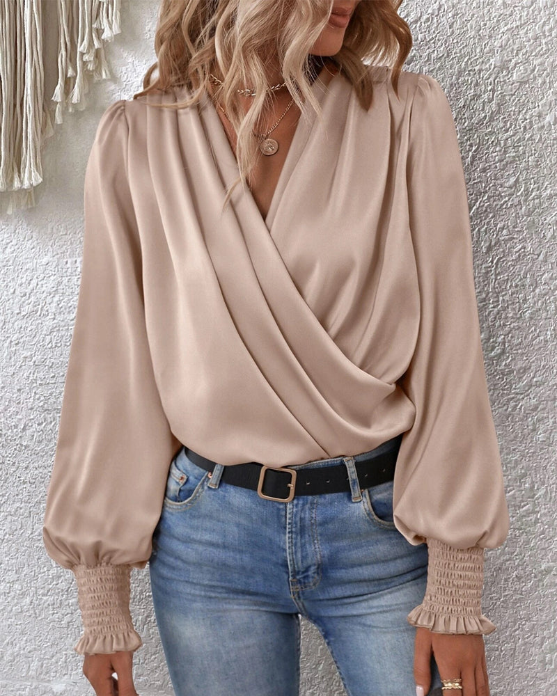 Zijde Blouse Gedrapeerd Zacht en Elegante