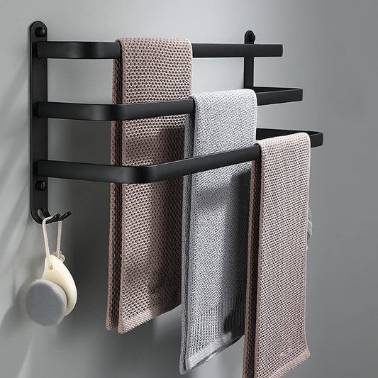 Handdoekenrek Aluminium Wandmontage Badkamer 40cm 60cm Zwart 2 3 Bar