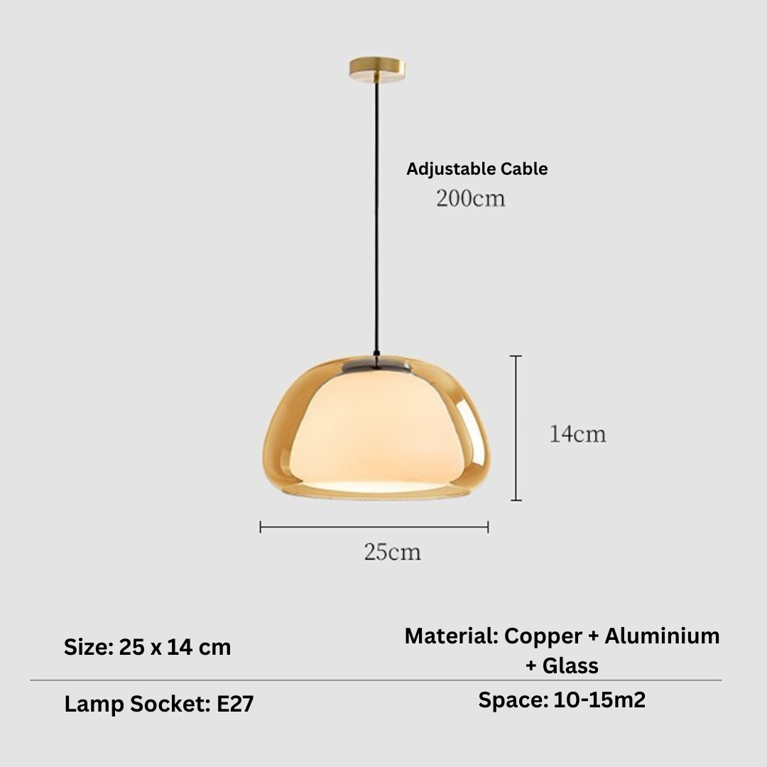 Globe Hanglamp met Gerookte Glazen Bol – Gouden, Zwarte of Transparante Afwerking | Scandinavisch Design