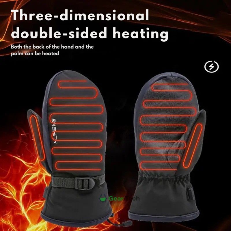 USB Verwarmde Handschoenen Dubbelzijdig Waterafstotend Touchscreen Winterwarmte Skiwanten Outdoor Vingertoppen