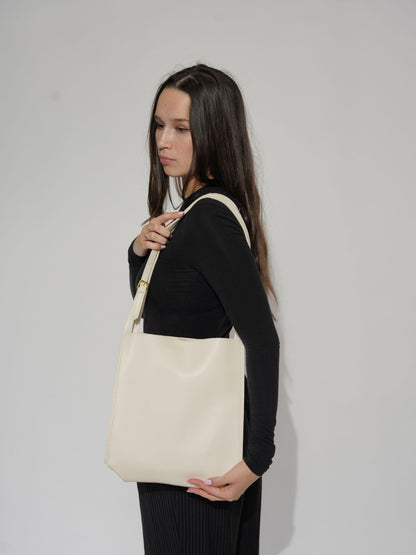 Vegan Leren Schoudertas Halfrond Elegant Ruim
