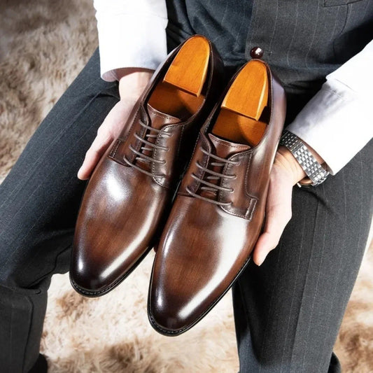 Heren Leder Schoenen Zwart Formal Schoenen - StudioMarella