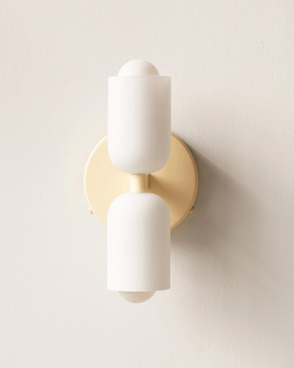 Sansoti | Wandlamp met Dubbele Glazen Kappen voor Slaapkamer en Woonkamer – E27 Wandverlichting